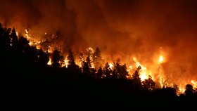 Ničivé lesní požáry na ostrově Euboia (7. 8. 2021)