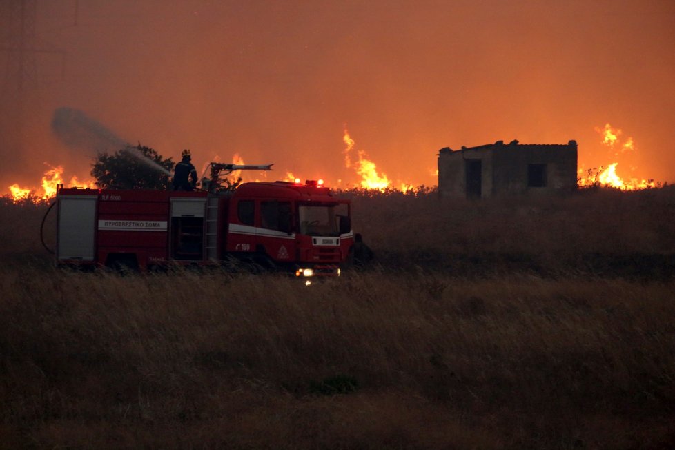 Požáry v Řecku. (21. 8. 2023)