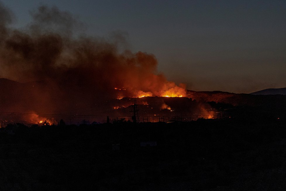 Požáry na řeckém Rhodosu (25. 7. 2023)