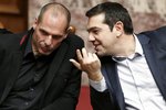 Řecký ministr financí Varufakis a premiér Tsipras