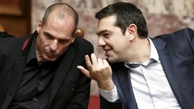 Řecký ministr financí Varufakis a premiér Tsipras
