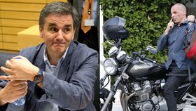 Nový řecký ministr financí Tsakalotos (vlevo) a jeho předchůdce Varufakis