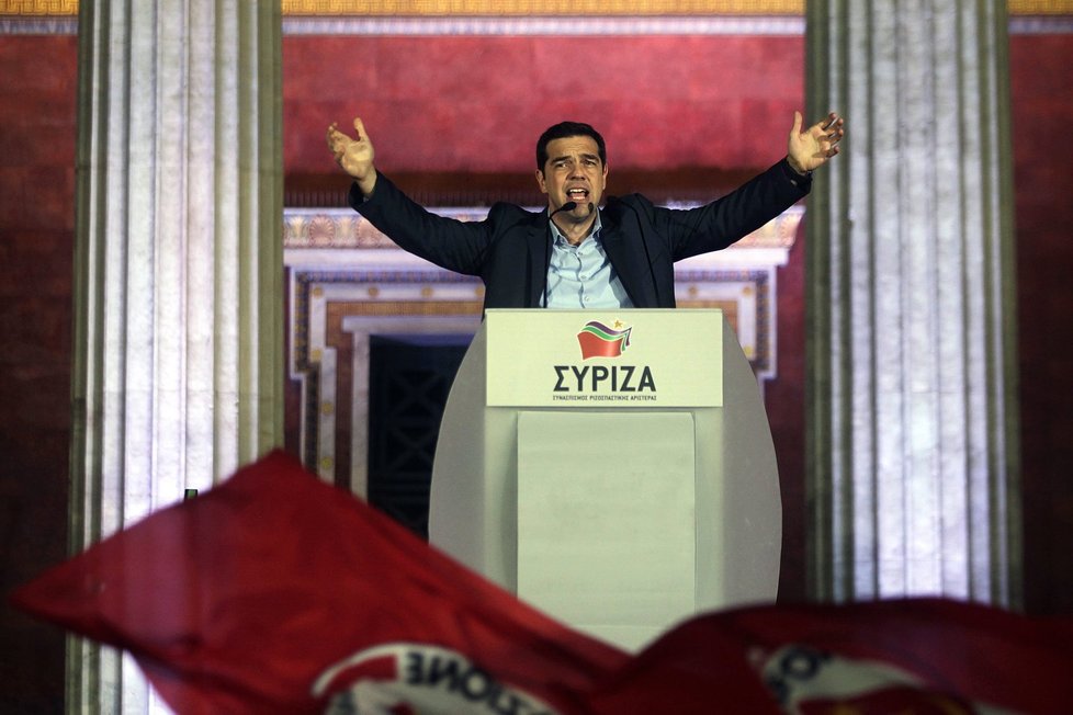 Šéf vítězné strany řeckých volbe: Alexis Tsipras ze strany SYRIZA