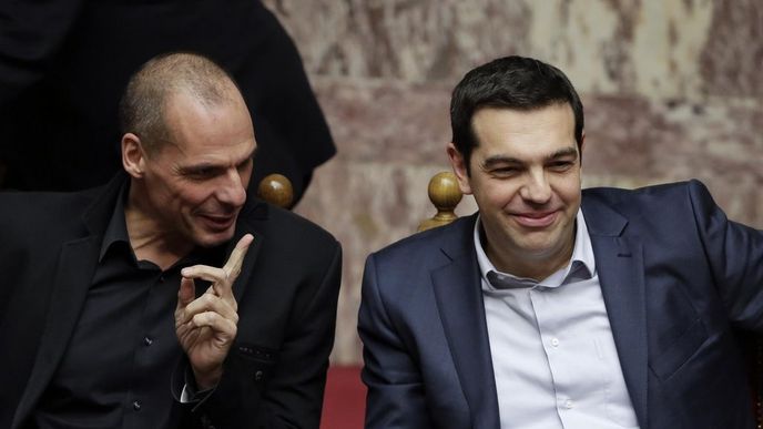 Řecký ministr finacní Janis Varufakis a premiér Alexis Tsipras