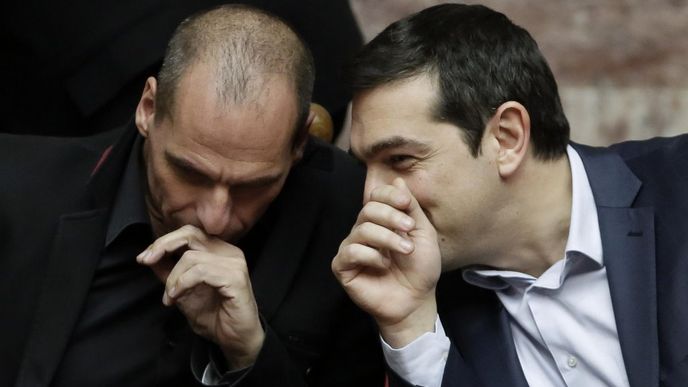Řecký ministr financí Janis Varufakis a premiér Alexis Tsipras