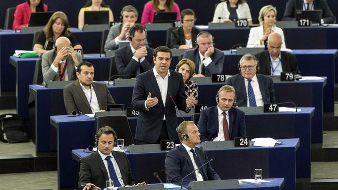 řecký premiér Alexis Tsipras v europarlamentu