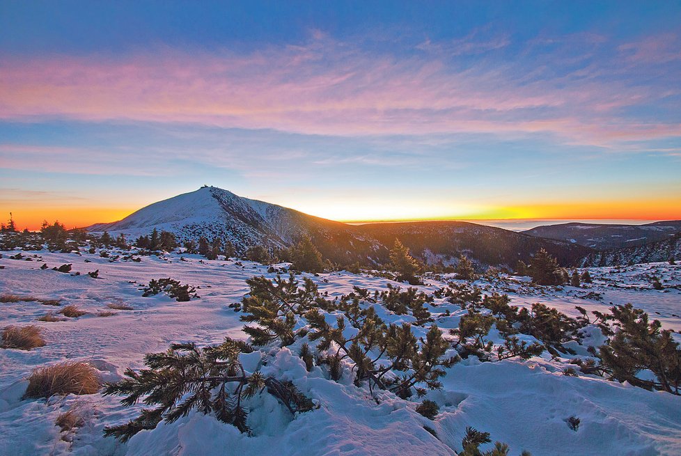 7:10 hod., 2,3° C Sněžka, Krkonoše