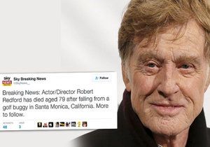 Obětí krutého žertu se o silvestrovské noci stal Robert Redford. Na Twitteru se totiž objevila zpráva, že se stal obětí nehody na golfu v kalifornské Santa Monice a zemřel.