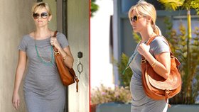 Reese Witherspoon hrdě ukazuje těhotenské bříško v těsných šatech