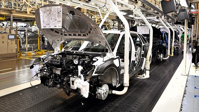 Výroba vozů v továrně Škoda Auto Výroba vozů v továrně Škoda Auto