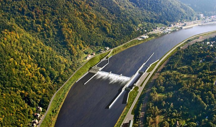 Takto by měl podle plánů Ředitelství vodních cest vypadat úsek Labe pod Děčínem, který je poslední neregulovanou částí řeky od soutoku s Vltavou.