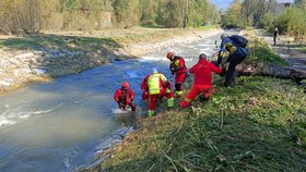 Policie na Jesenicku stále pátrá po třech pohřešovaných z auta, které strhla rozvodněná řeka Staříč.