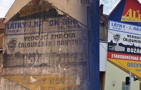 Při bourání domů objevili "poklad": Po 90 letech obnovili obří reklamu
