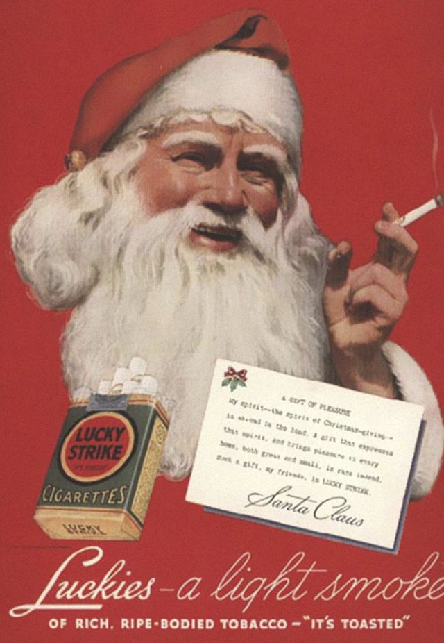 Jak se vám líbí Santa Claus s cigaretou?