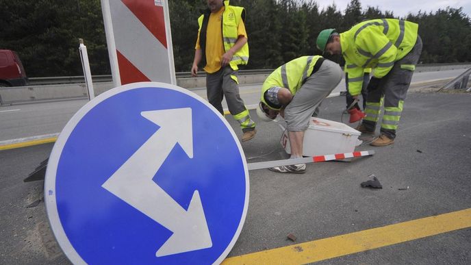 Rekonstrukce dálnice D1 u sjezdu na Jihlavu