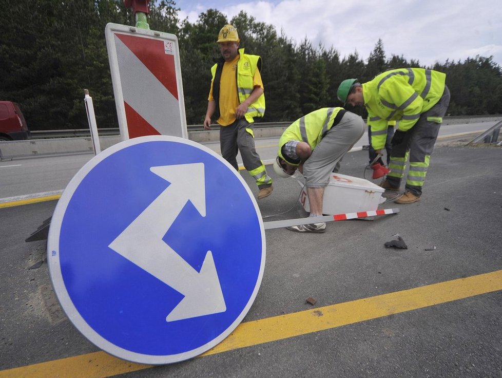 Rekonstrukce dálnice D1 u sjezdu na Jihlavu