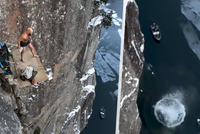 Šílený Nor překonal světový rekord: Vrhl se ze 40 metrů do ledové vody!