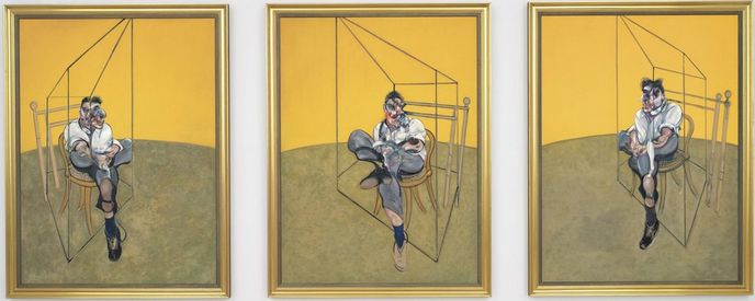 Rekordní dražba triptychu Francise Bacona Tři studie Luciana Freuda v newyorské aukční síni Christie's. Rekordní dražba triptychu Francise Bacona Tři studie Luciana Freuda v newyorské aukční síni Christie's.