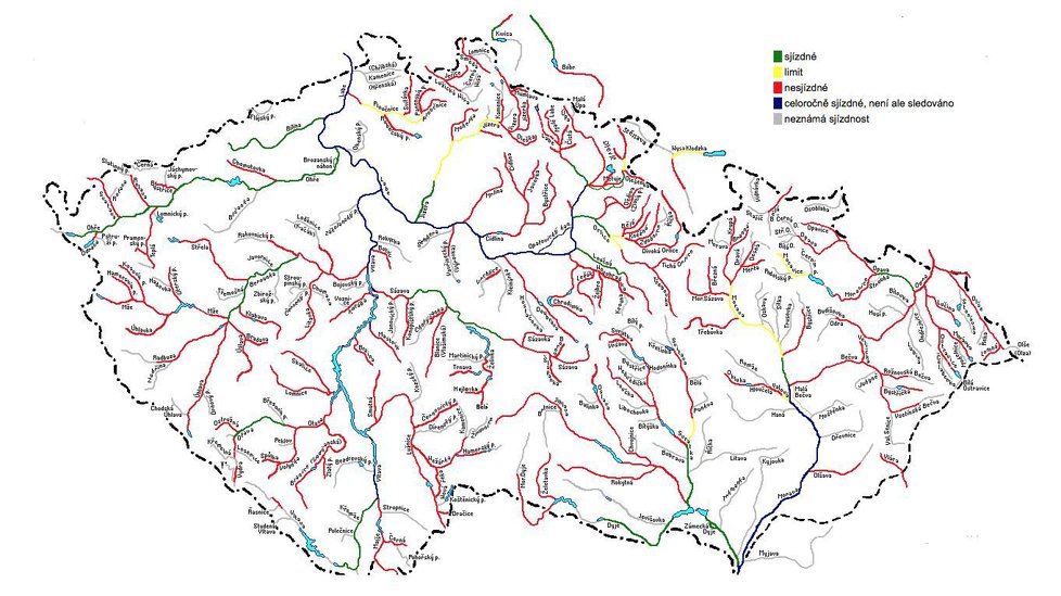 Aktuální sjízdnost řek v Česku