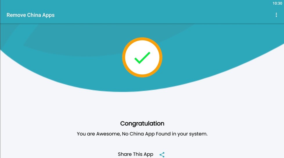 A pokud jste v telefonu nic čínského neměli, aplikace vás pochválila. Sítem však neprošly všechny čínské aplikace, třeba takové PUBG aplikace ponechala bez povšimnutí