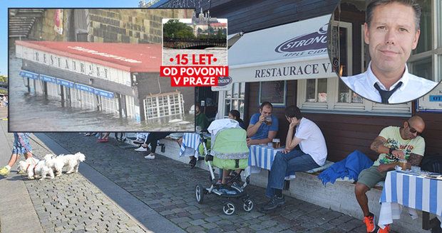 Nesmrtelná restaurace Vltava na náplavce: Před 15 lety jí z vody čouhala jen střecha