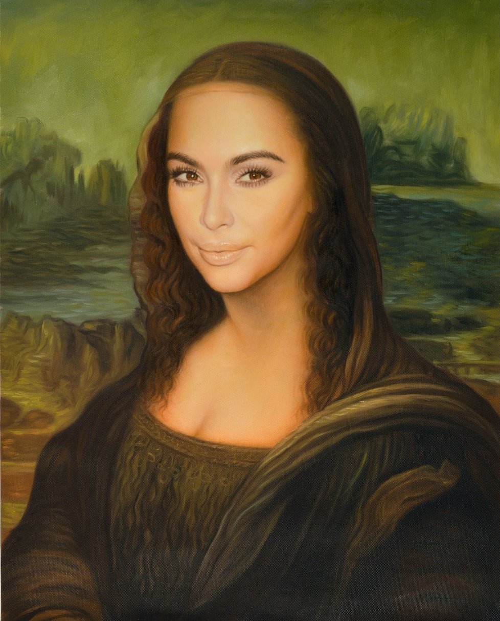 Kim Kardashian jako Mona Lisa
