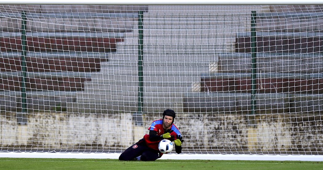 Brankář české reprezentace Petr Čech v akci