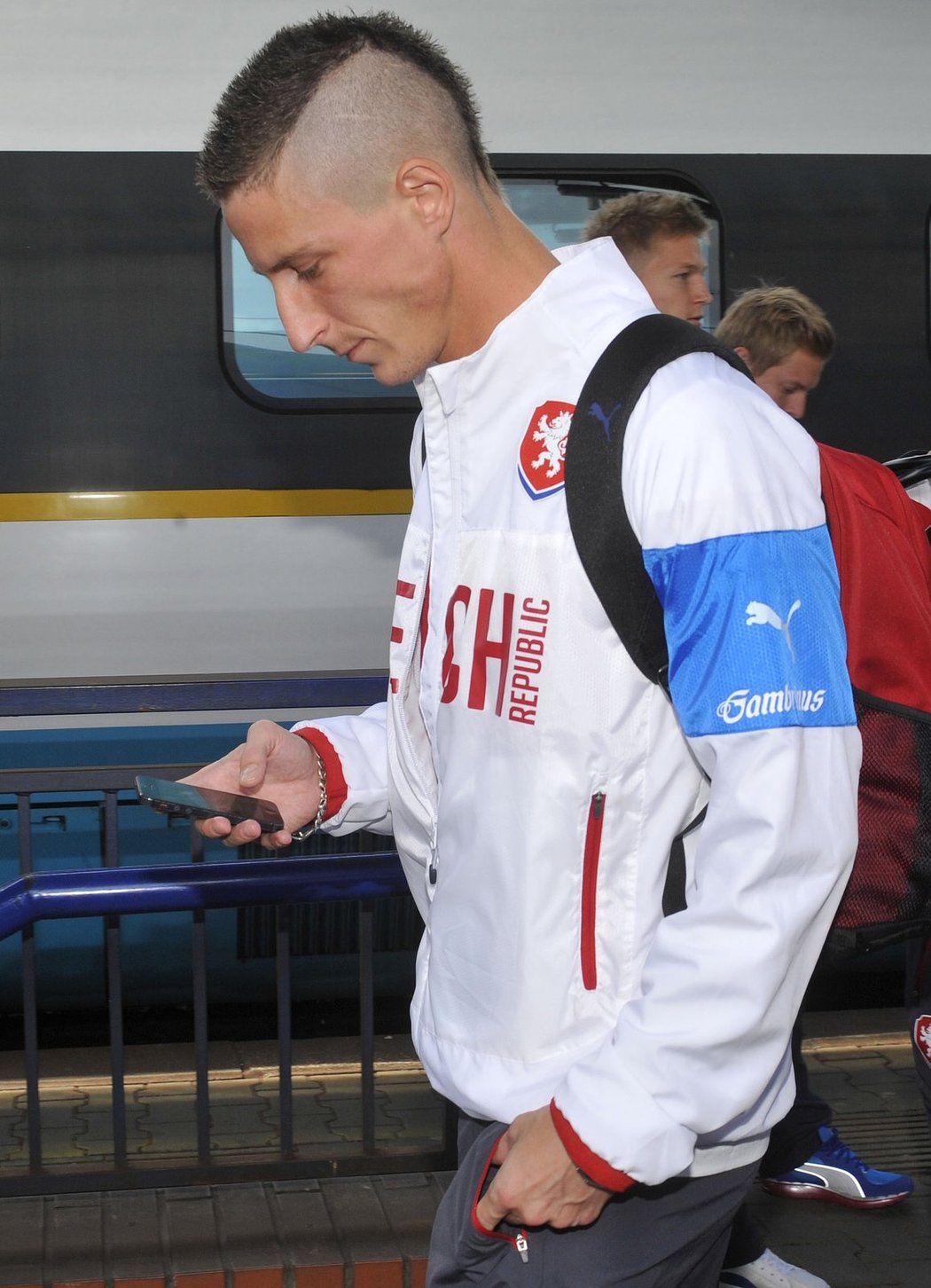 Jiří Fleišman po příjezdu s reprezentací do Olomouce.