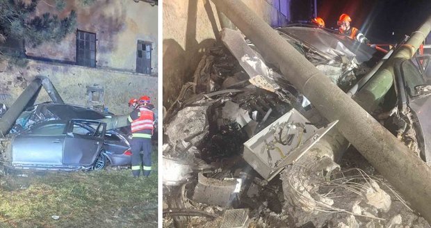 Mladý řidič zemřel v Rešicích na Znojemsku po nárazu do sloupů elektrického vedení.