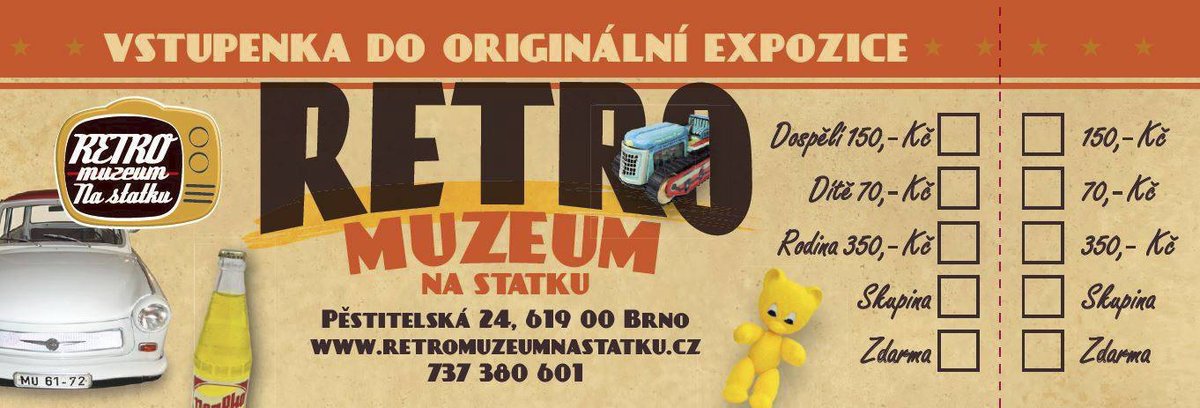 Vstupenka do muzea je také retro.