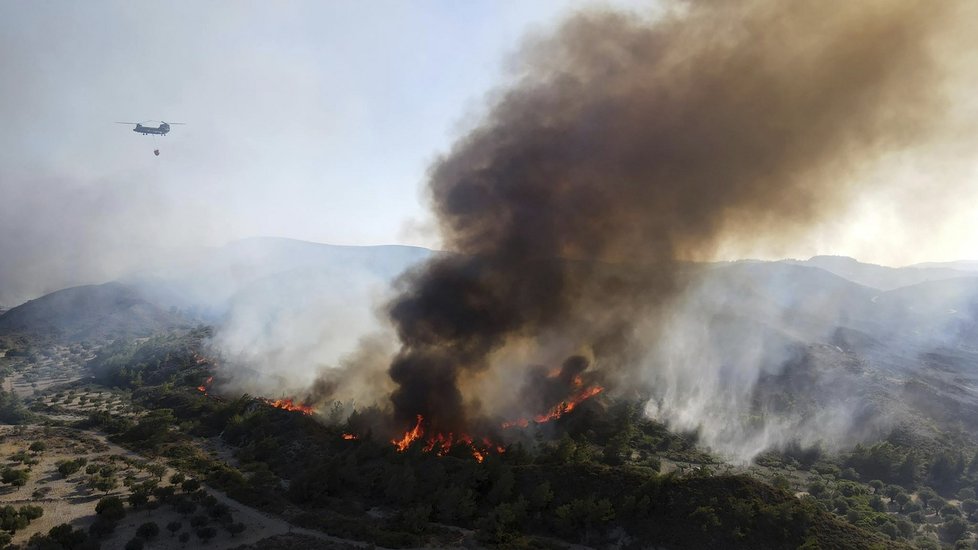 Požár na řeckém Rhodosu (25. 7. 2023)