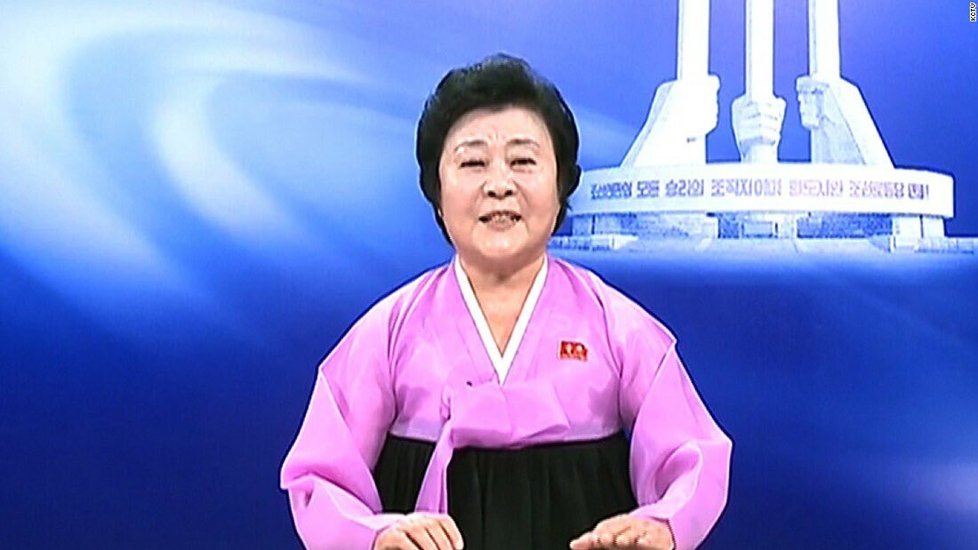 Severokorejská hlasatelka Ri Čchon-hi