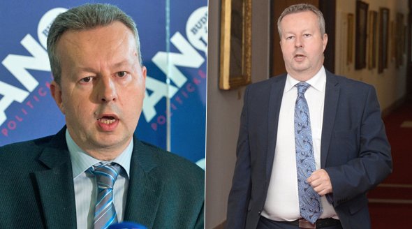 Ministr životního prostředí Richard Brabec (ANO) tři dny před volbami (vlevo) a nyní – přibral ve tváři i na břichu.