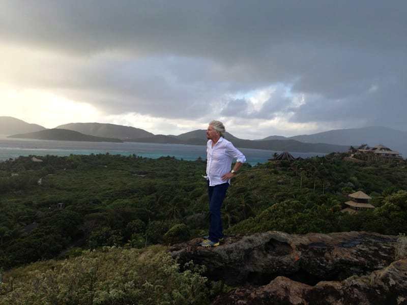 Richard Branson na ostrově Necker Island v roce 2014