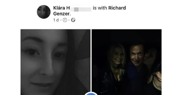 Klára na facebooku tvrdila, že je ve vztahu s Richardem Genzerem