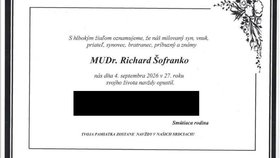 Lékař Richard (†27) zemřel při srážce s kamionem.