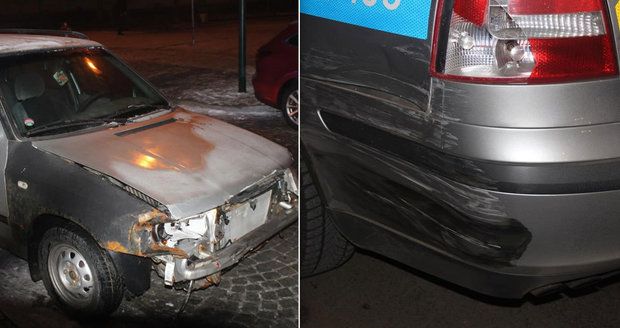 Zfetovaný řidič ve felicii ujížděl policistům: Boural do nich a projel zátarasem 