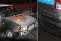 Zfetovaný řidič ve felicii ujížděl policistům: Boural do nich a projel zátarasem