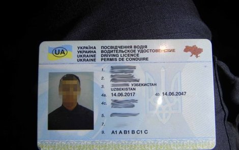 Ukrajinský řidičský průkaz...