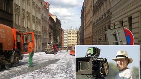 Ridley Scott točí v Praze: Zasypal Letnou sněhem