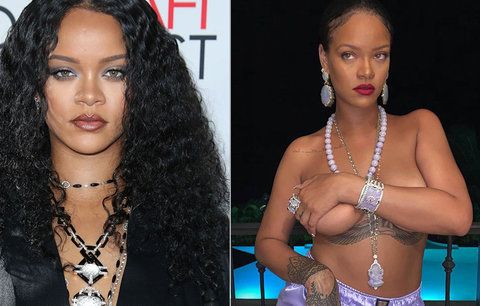 Rihanna svérázně potěšila fanoušky: Rukou si drtila nahé ňadro!