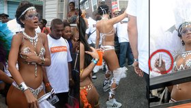 Populární zpěvačka Rihanna (25) nemohla chybět na karnevalu ve své domovské zemi, nejvýchodnějším ostrově na východní hranici Karibiku, Barbadosu.
