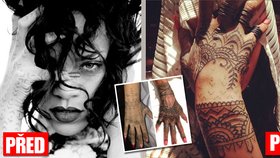 Rihanna nebyla se svým jubilejním dvacátým tetováním spokojená, a tak nechala přiletět tatéry z New Yorku, aby jí ho předělali.