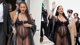 Těhotná Rihanna opět provokuje: Na akci dorazila v sexy průhledném negližé!