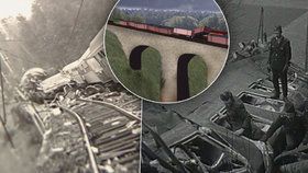 Z viaduktu u Řikonína spadly dva vagony s cestujícími 11. prosince 1970, 31 lidí zemřelo.