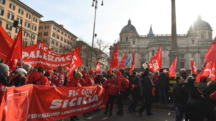 Protesty v Římě (9.2.2019)