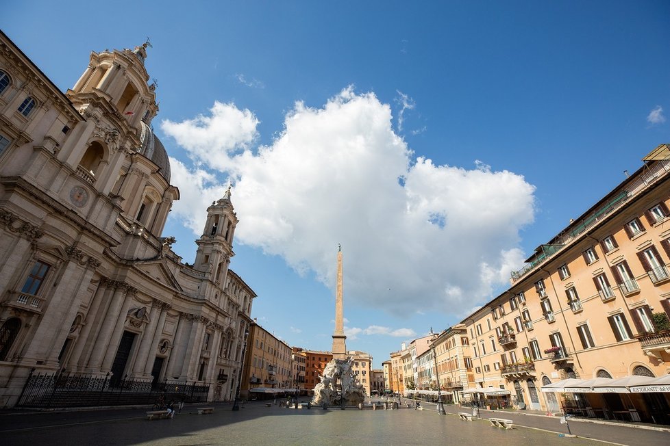 Piazza Navona, Řím, 15.3. 2020