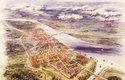 Správní města provincií (prefektur) v 5. století měla kolem 60–100 tisíc obyvatel, Řím samotný potom až šestkrát více. Na obrázku Londinium (Londýn)