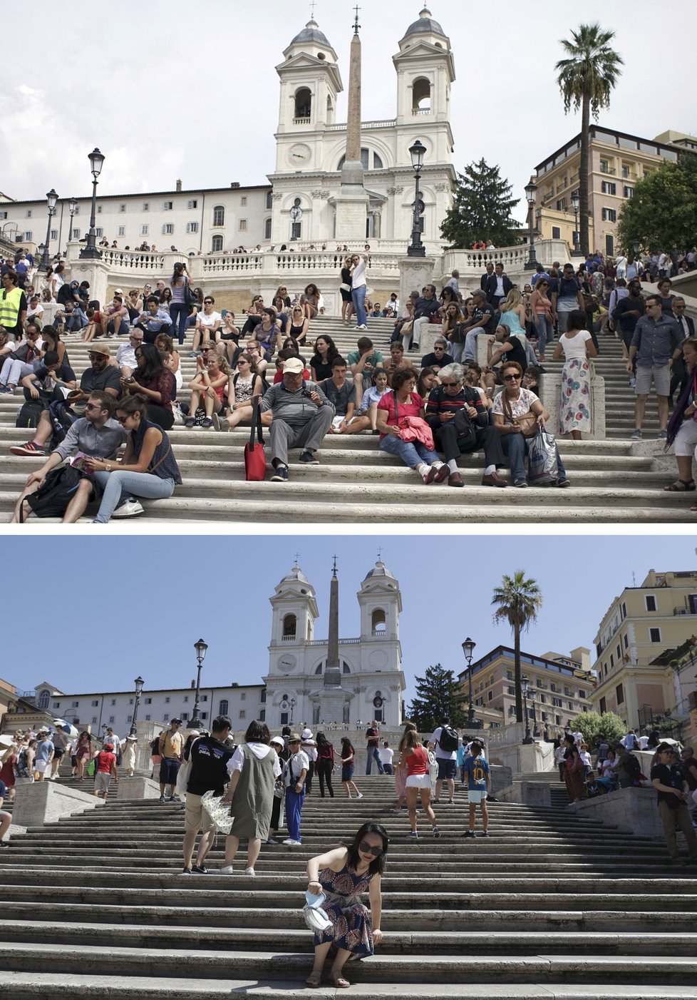 Římská městská policie zakázala sedět na Španělských schodech