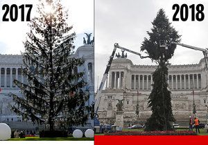 Minulý rok měli v Římě opelichaný strom a letos mají polámaný.